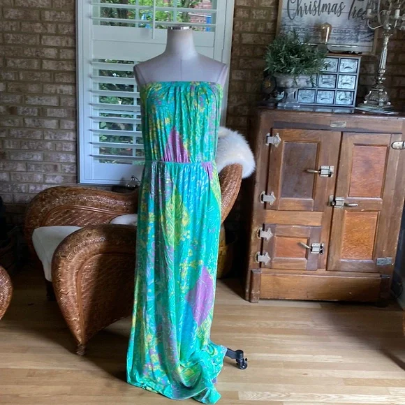 LILLY PULITZER MARLISA MAXI DRESS STRAPLESS SUNDANCE LARGE NEW